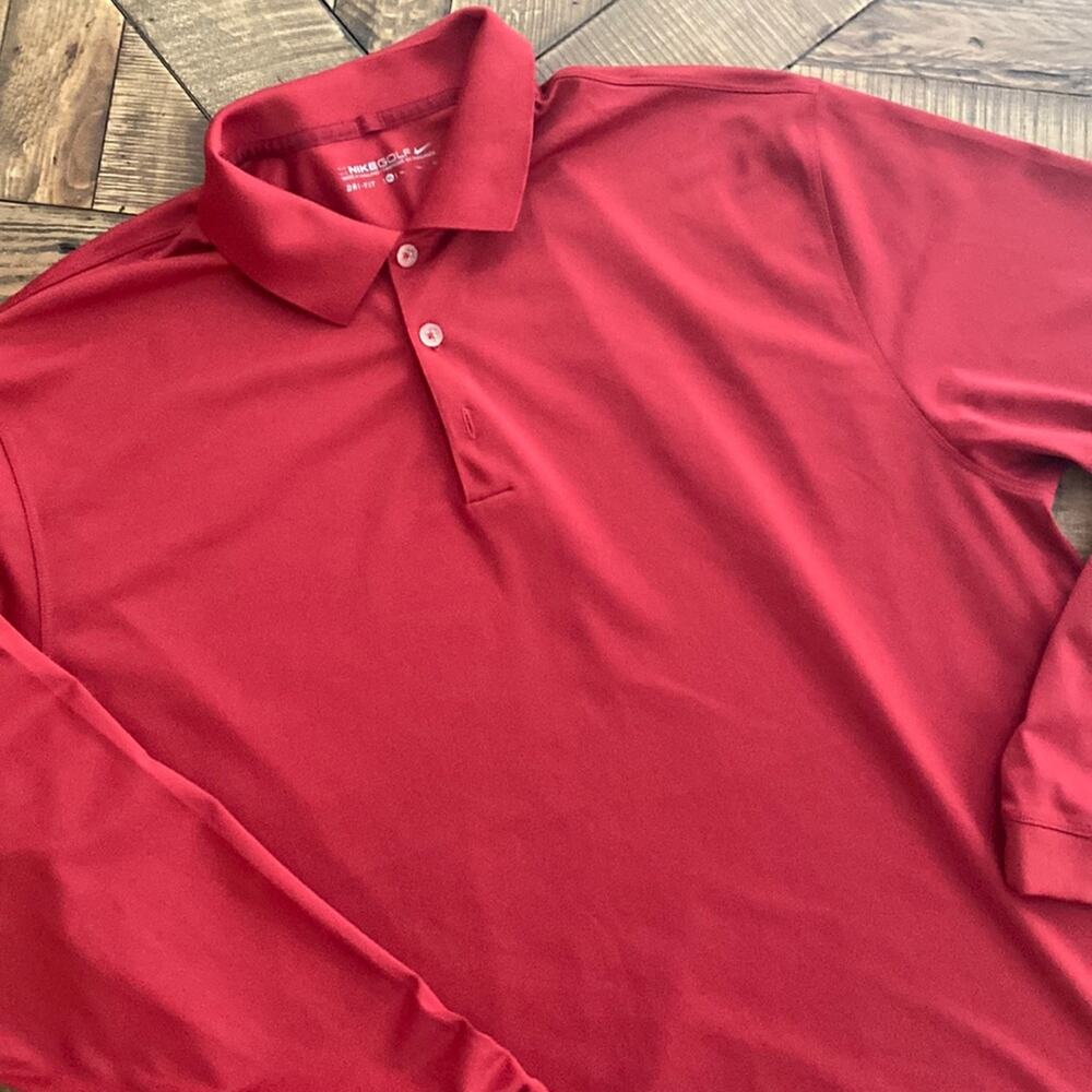 Nike Golf Drifit Mens Long Sleeve Maroon  Polo.  Size XL